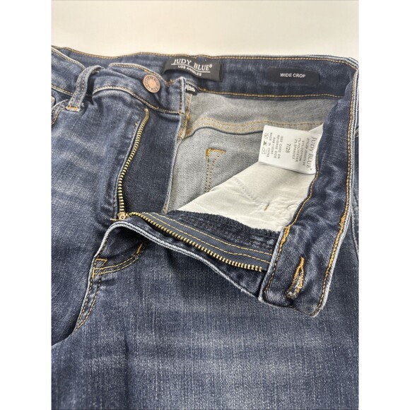 Judy Blue Mid Rise Tummy Control Wide Leg Crop Jeans Denim Stretch Womens 28 / 7 - Picture 10 of 14